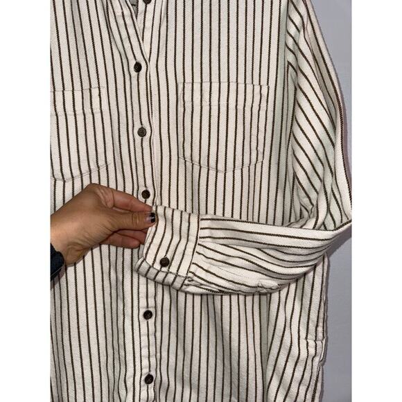 Madewell Flannel Sunday Shirt in Creeland Stripe size small - Picture 5 of 9